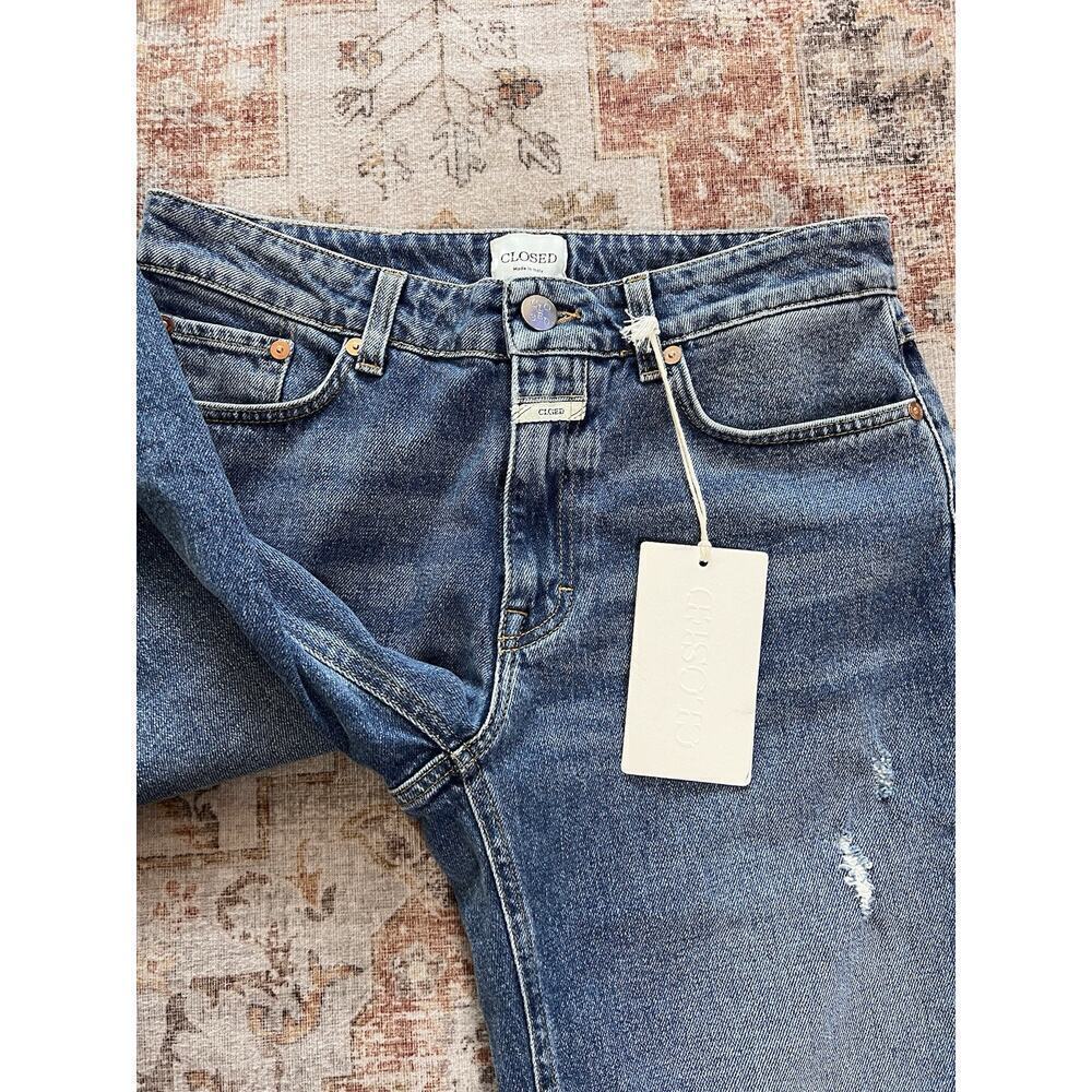 Closed Jean Milo Denim Jeans in Mid Blue High Waist Womens Size 26 NWT Raw Hem - Picture 4 of 14